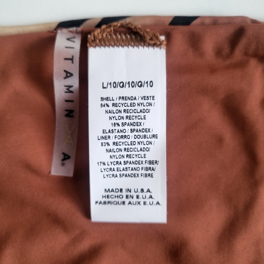 New Vitamin A Luciana Ziva Tiger Stripe Classic Reversible Bikini Bottoms 10/L - Picture 10 of 11